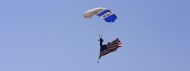 US Air Force Parachuter with American Flag
