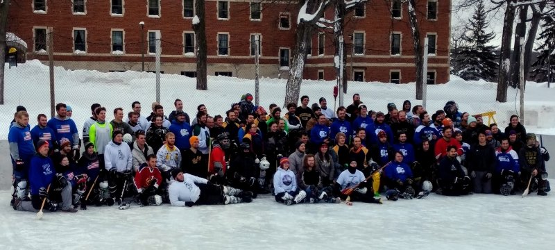 2019 Alumni/Student Broomball Invitational Tournament participants