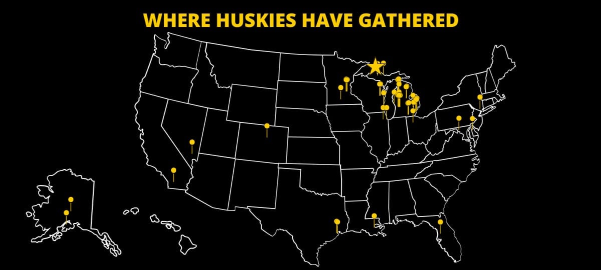 Map of Alumni Event Locations in the Past Year