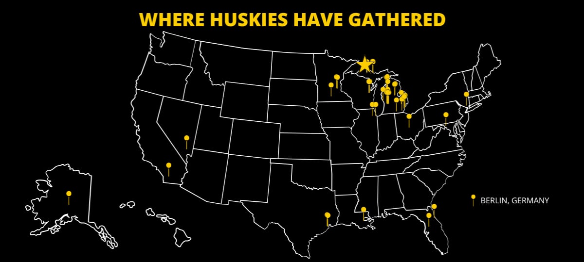 Map of Alumni Event Locations in the Past Year