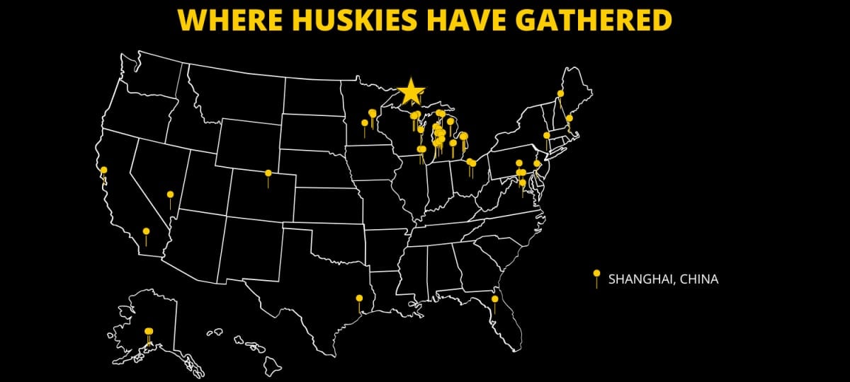 Map of Alumni Event Locations in the Past Year