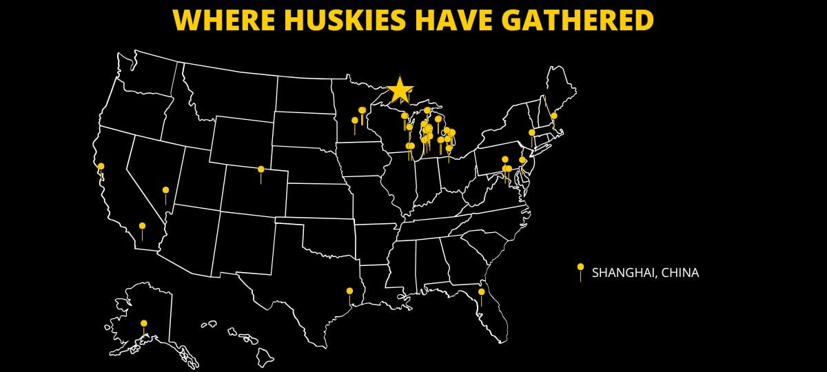 Map of Alumni Event Locations in the Past Year