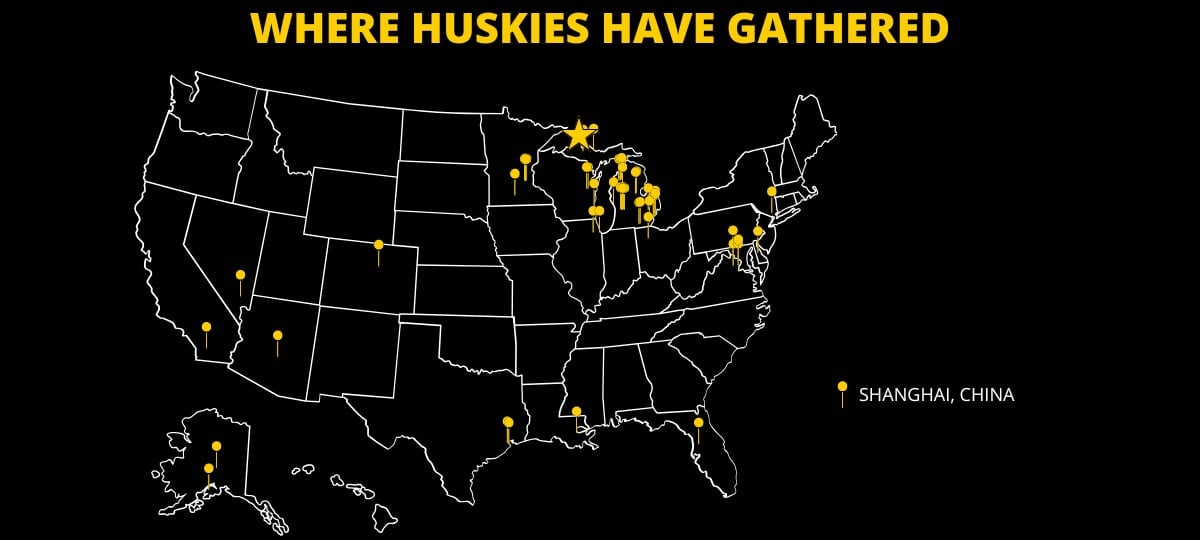 Map of Alumni Event Locations in the Past Year