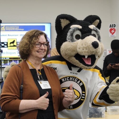 Smiling woman standing with Blizzard