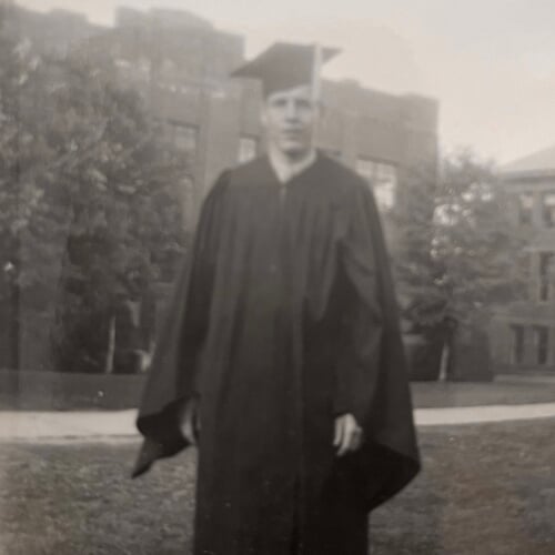 Ronald Pearce at commencement.