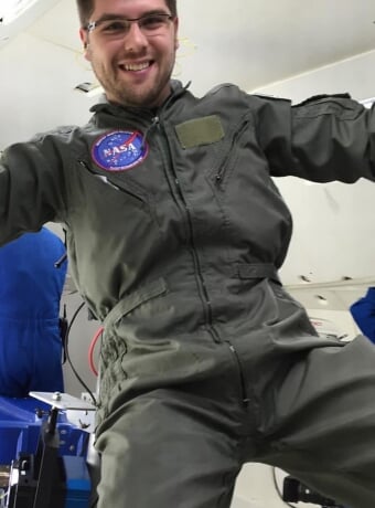 Green in a zero gravity flight