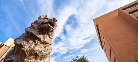 Husky Statue on Michigan Tech