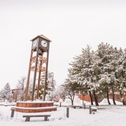 Image of the MTU Clocktower in the winter