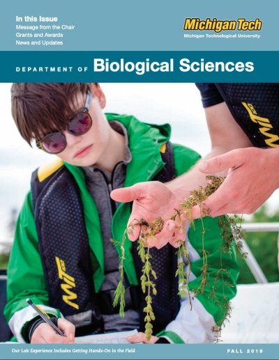 Fall 2015 Biological Sciences Newsletter Cover Image