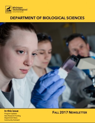 Fall 2017 Biological Sciences Newsletter cover image