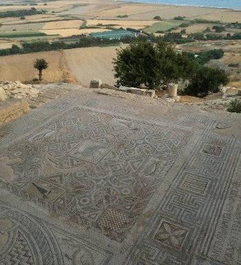 Mosaic flooring.