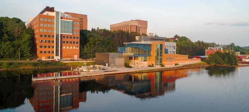 Michigan's Tech campus along the waterfront.