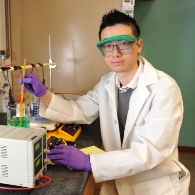 A student in a lab