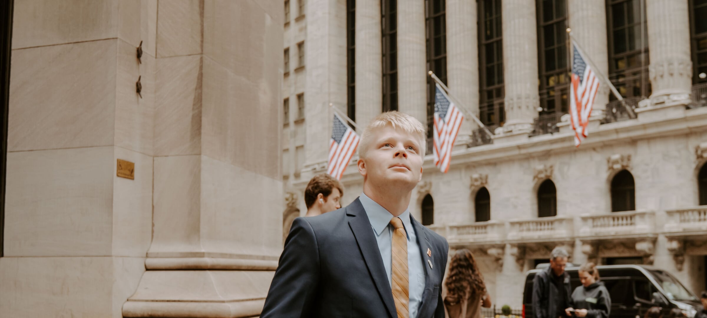 Business student at Wall Street.