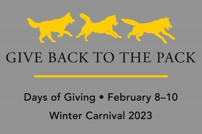 Give Back to the Pack, Days of Giving, February 8-10, Winter Carnival 2023