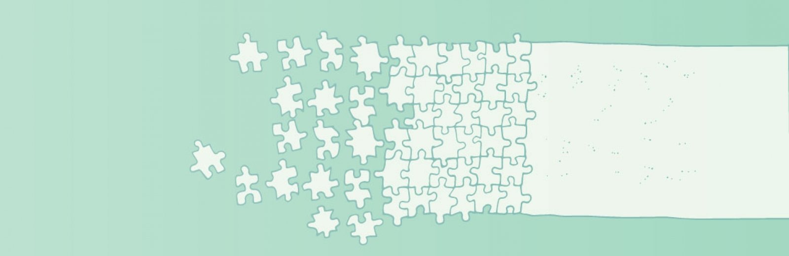 An illustration of puzzle pieces coming together to form a cohesive whole.