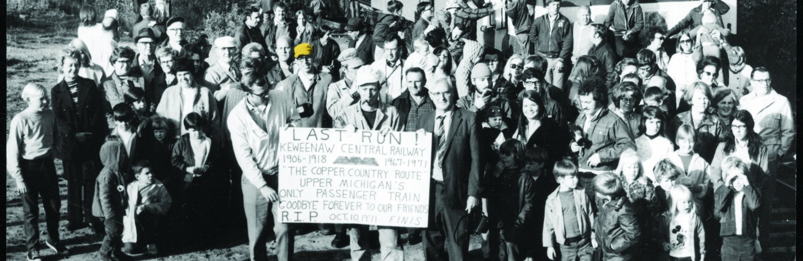 A crowd gathered at the Keweenaw Central Railway closing