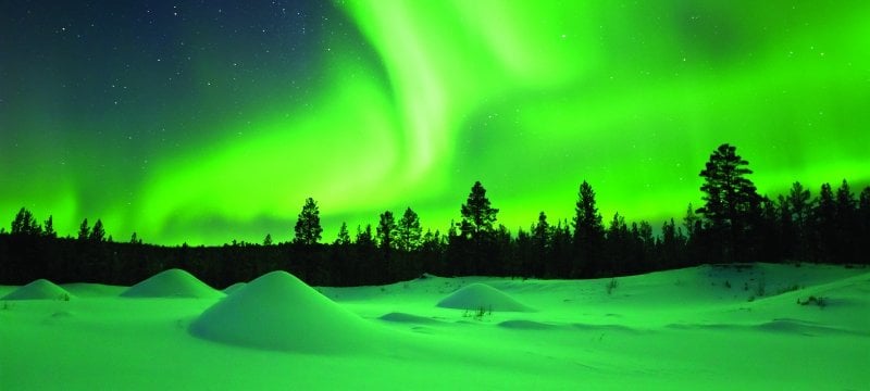 Winter northern lights