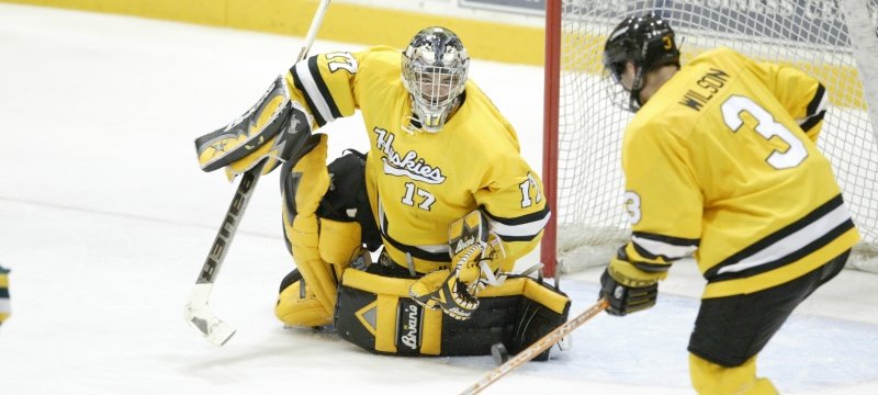 Cam Ellsworth playing hockey