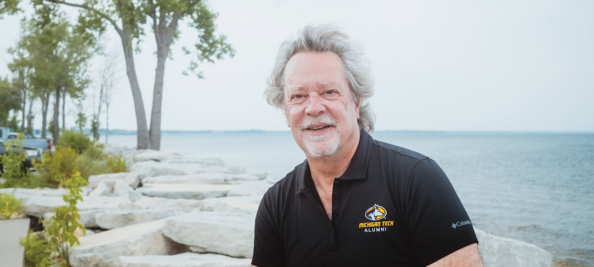 Greg Horvath at a lake.