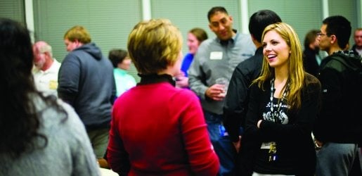 Students meeting with silicon valley professionals