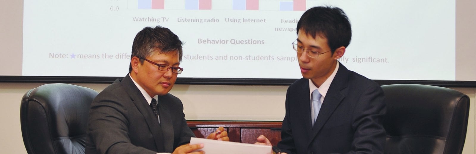 Assistant Professor Junhong Min and Tao Guo '11