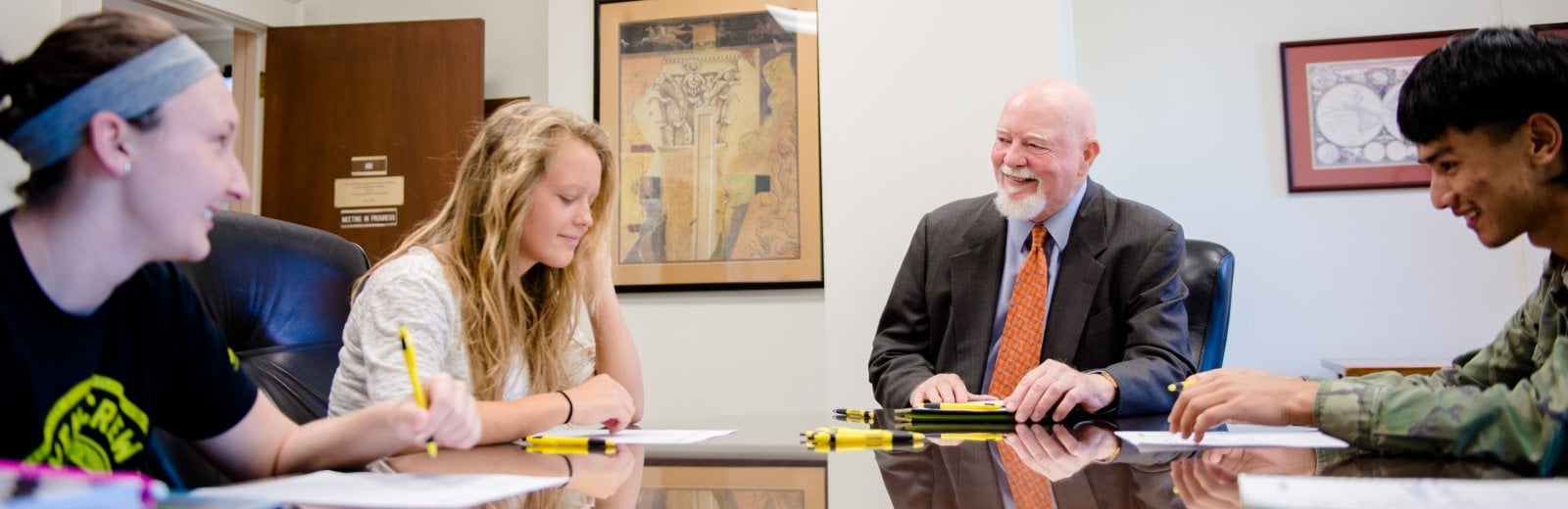 Dean Gene Klippel with students