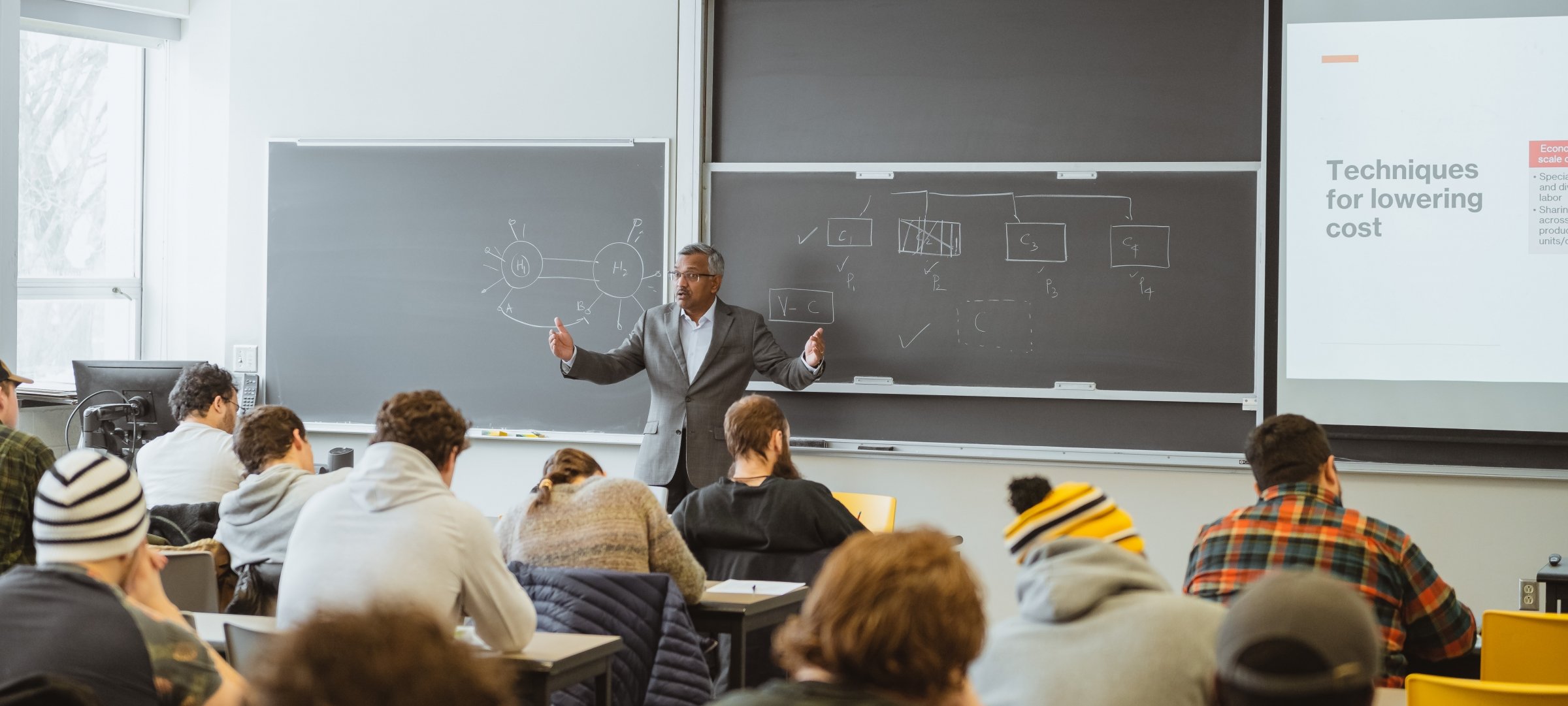 Professor teaching class