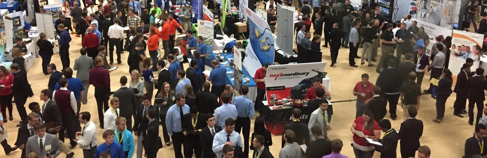 Many students gathered at the career fair