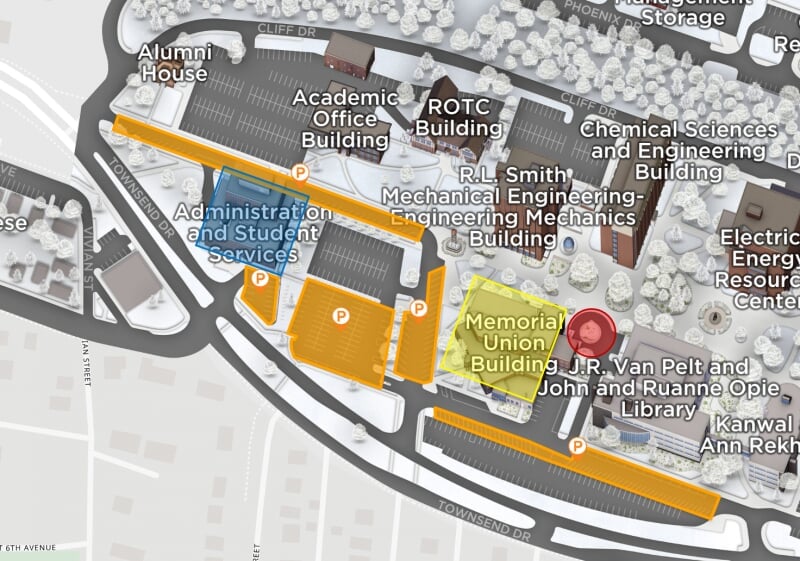map of important locations for Career Fest