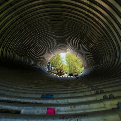 View through a culvert.