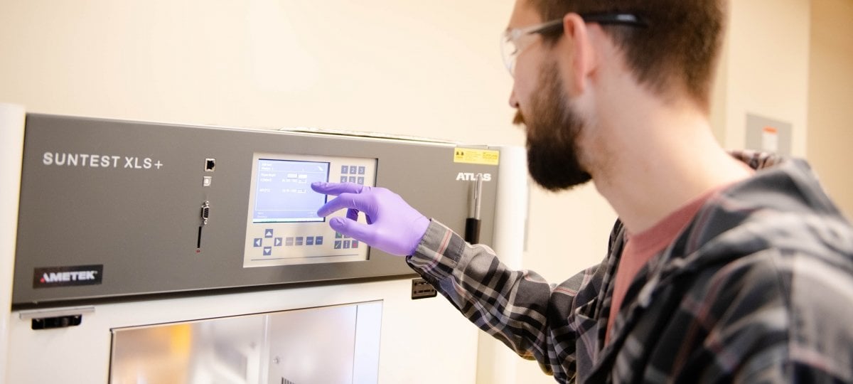 Grad student using the Sunshine simulator