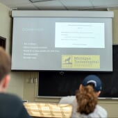 Students learning about Senior Design in class.