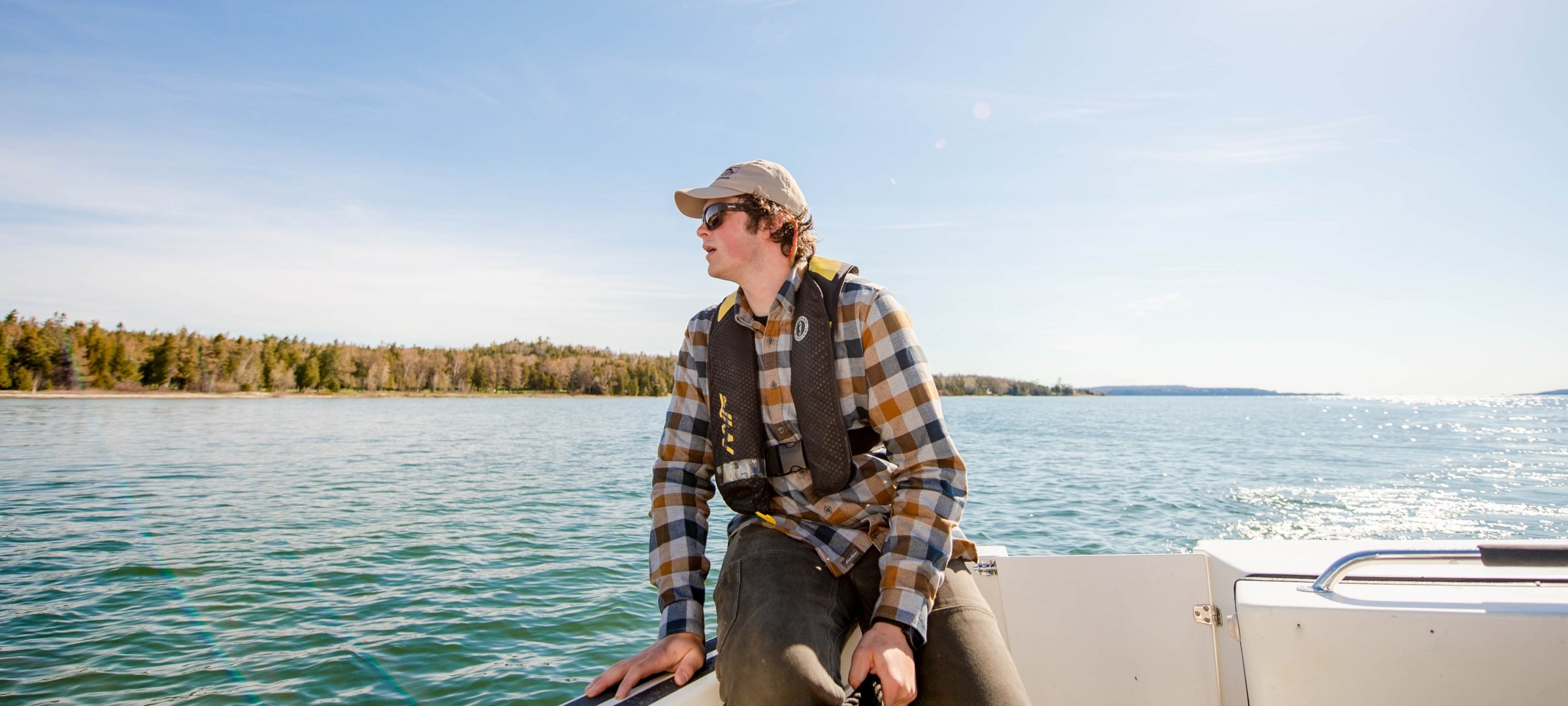 Student out on the water.