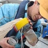 esearcher in the field working with water