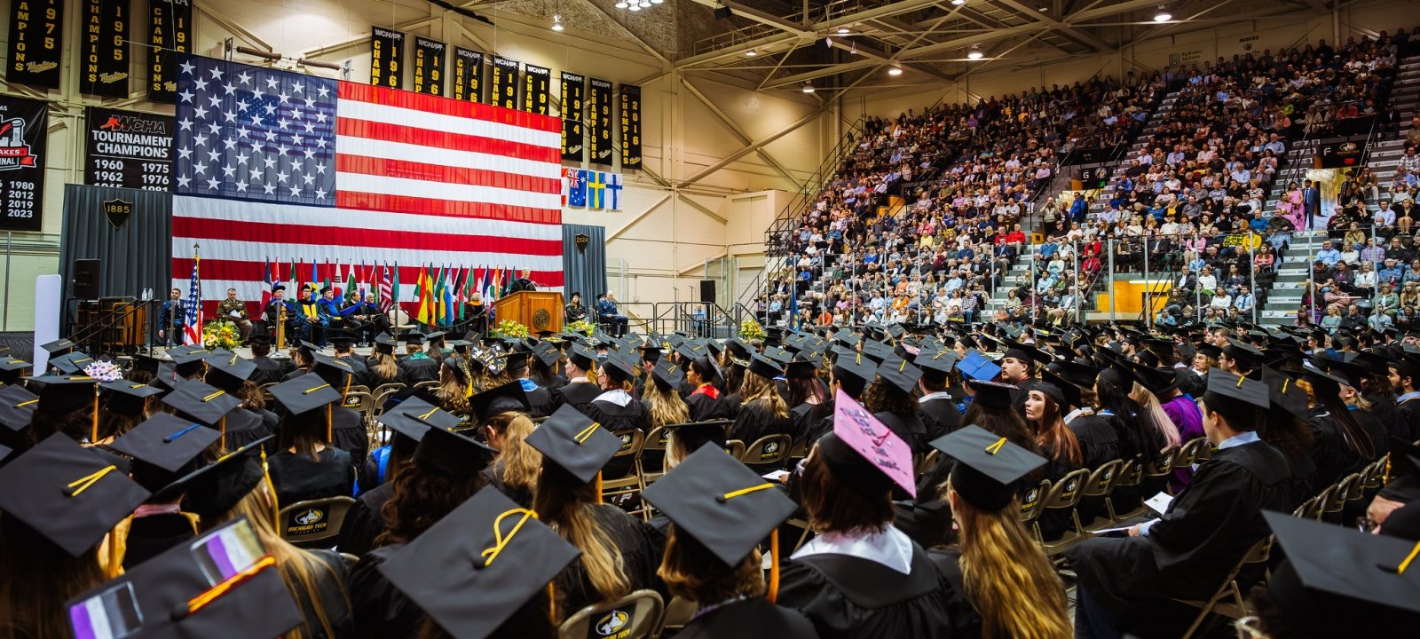 Undergraduate Commencement in the Ice Arena.