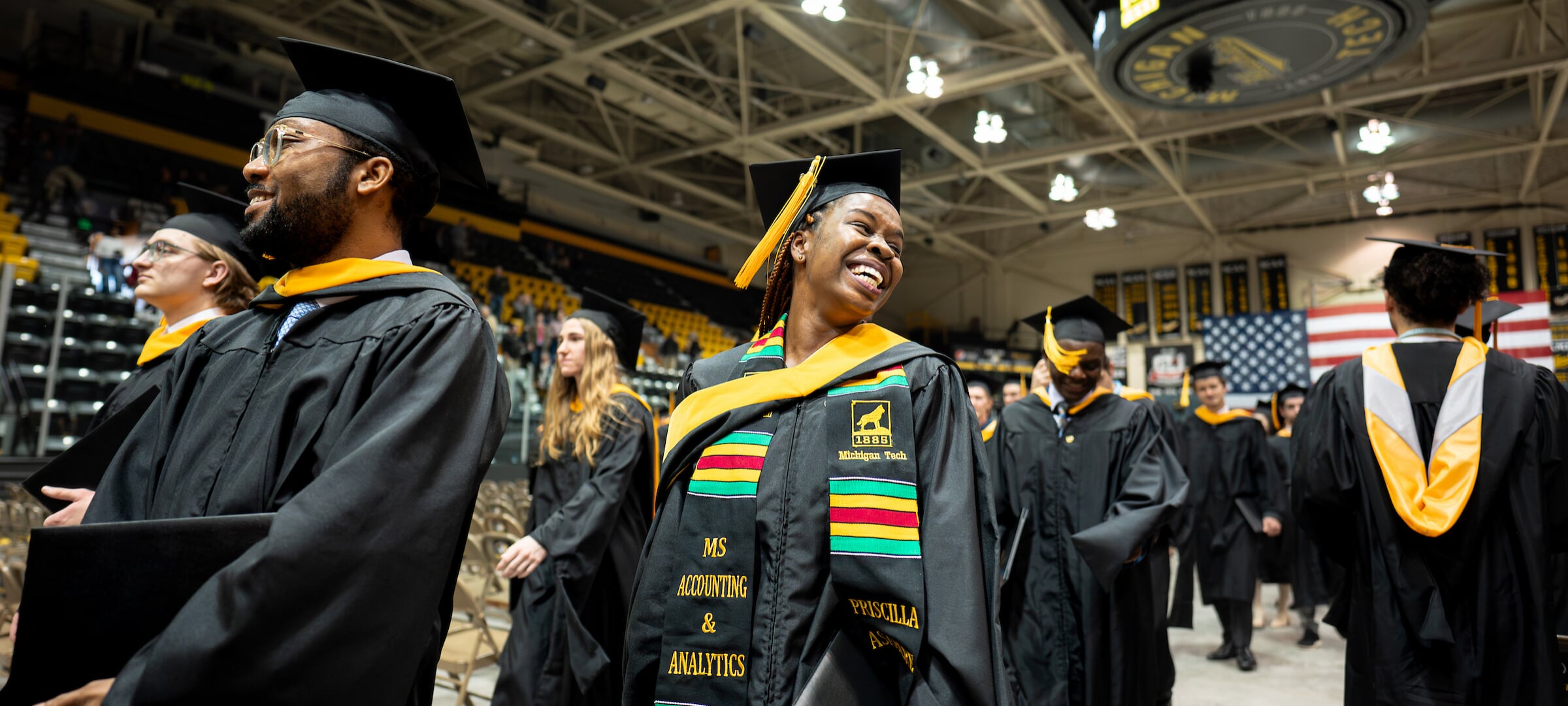 Graduate students at Commencement.
