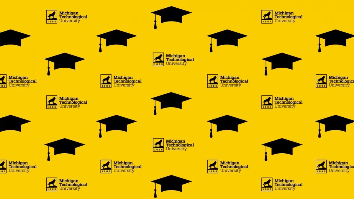 MTU Grad Zoom Background - Yellow