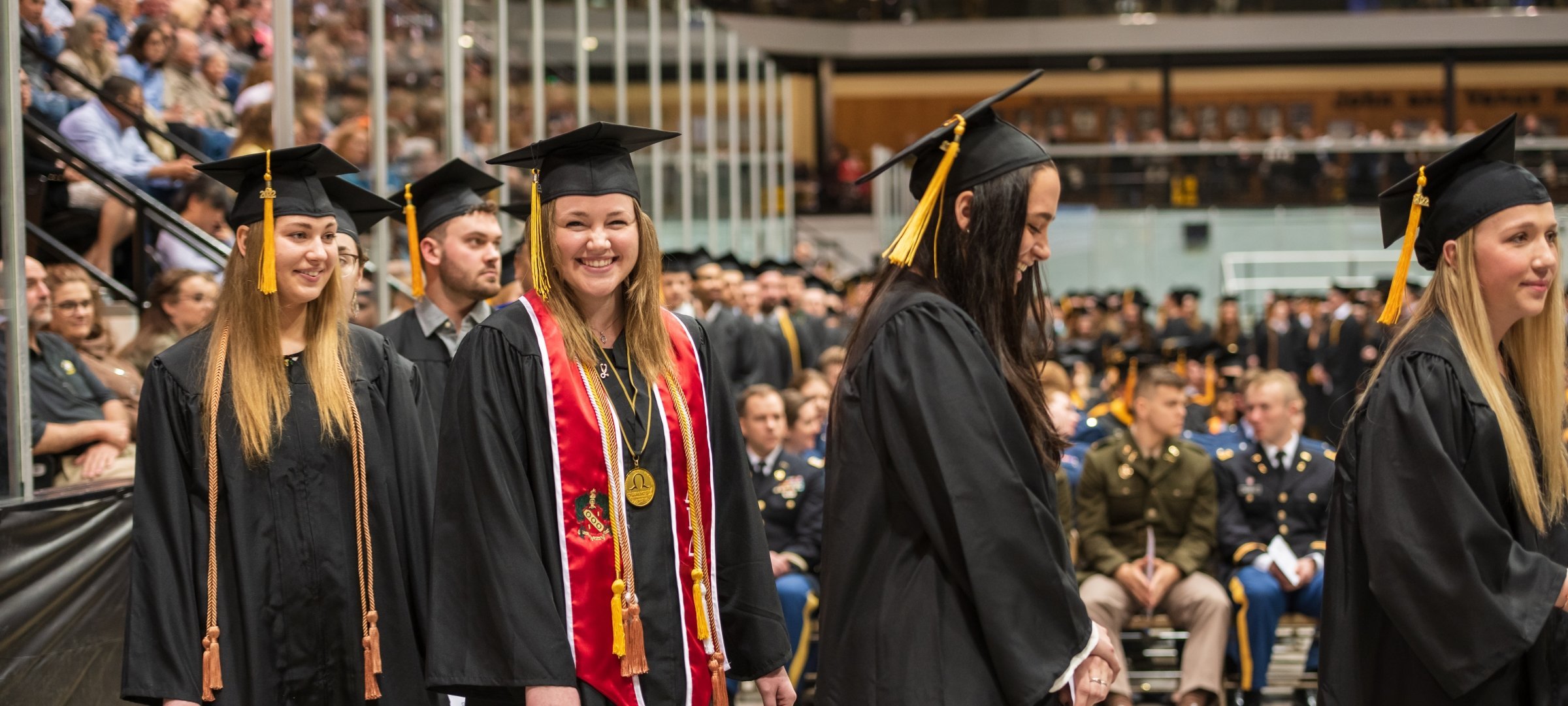 Standing in line for the commencement stage