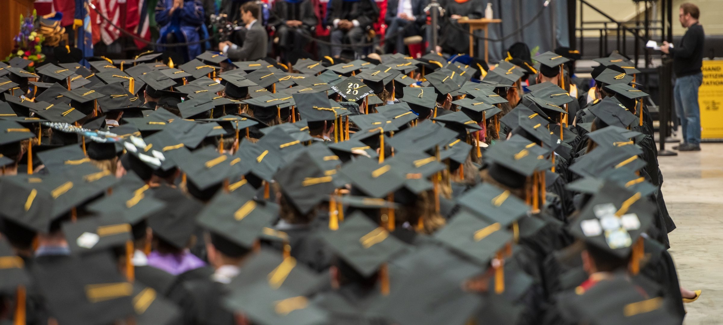 Candidates sitting during commencement ceremony