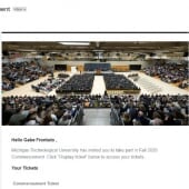 Example of Email from Michigan Tech Athletics Ticketing