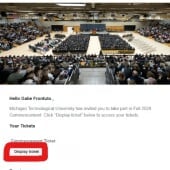 Email example of Ticket