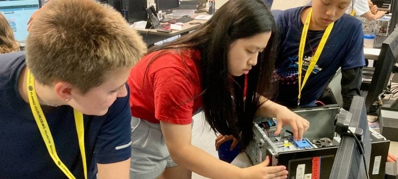 GenCyber Student Camp students build a computer