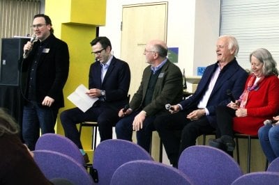 im Havens, Dennis Livesay, Dan Fuhrmann, and Dave House at the Computing[MTU] Showcase in April 2022.