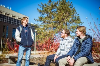 BS in Cybersecurity students (left to right) Matthew Bailey, Andrew Martin, and Ryan Klemm