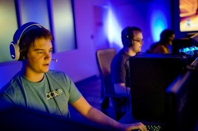 A Michigan Tech Esports student-athlete