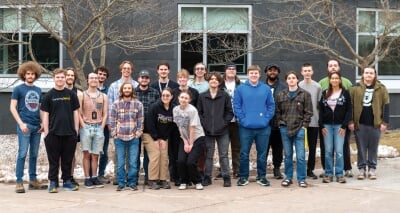 The members of MTU RedTEam standing outside.
