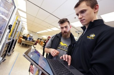 Mechatronics students in the Mechatronics Playground lab