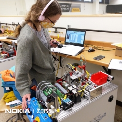 A student works in the Mechatronics Playground lab