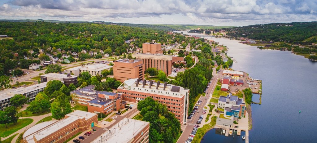 The Michigan Tech Campus and the Portage Waterway